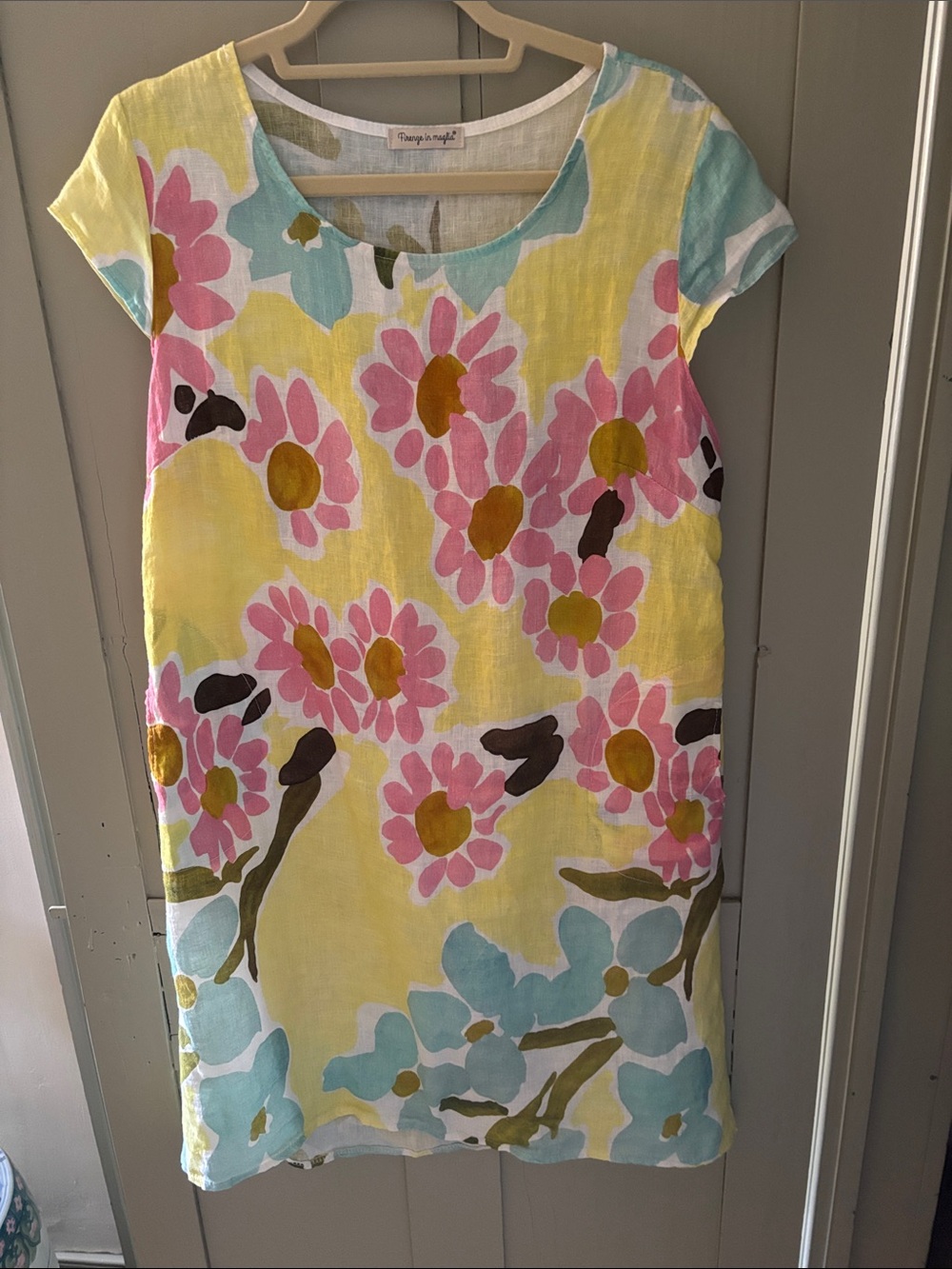 Ladies Yellow Floral Shift Dress - Unbranded
